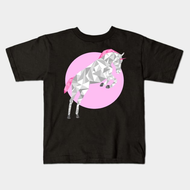 Geometric Unicorn Kids T-Shirt by ericacactus